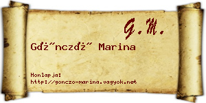 Göncző Marina névjegykártya